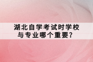 湖北自學(xué)考試時學(xué)校與專業(yè)哪個重要？