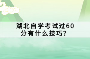 湖北自學考試過60分有什么技巧？