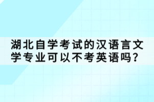 湖北自學(xué)考試的漢語言文學(xué)專業(yè)可以不考英語嗎？