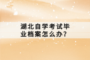 湖北自學考試畢業(yè)檔案怎么辦？