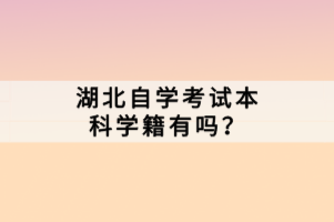 湖北自學考試本科學籍有嗎？