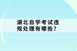 湖北自學(xué)考試違規(guī)處理有哪些？