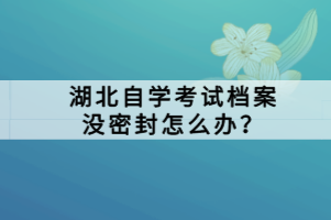 湖北自學(xué)考試檔案沒密封怎么辦？