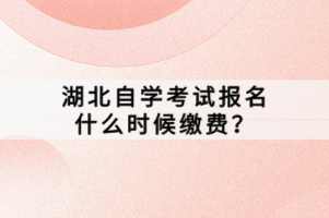 湖北自學(xué)考試報名什么時候繳費？