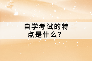 自學考試的特點是什么？