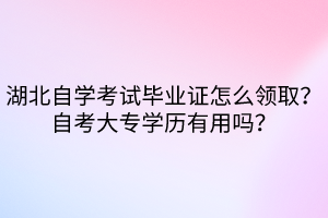 湖北自學(xué)考試畢業(yè)證怎么領(lǐng)?。孔钥即髮?zhuān)學(xué)歷有用嗎？
