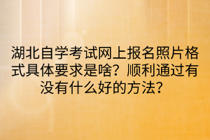 湖北自學(xué)考試網(wǎng)上報(bào)名照片格式具體要求是啥？順利通過(guò)有沒(méi)有什么好的方法？