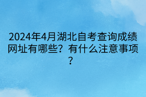 2024年4月湖北自考查詢成績(jī)網(wǎng)址有哪些？有什么注意事項(xiàng)？