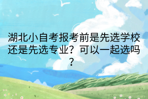 湖北小自考報(bào)考前是先選學(xué)校還是先選專業(yè)？可以一起選嗎？