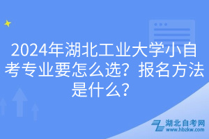 2024年湖北工業(yè)大學(xué)小自考專業(yè)要怎么選？報(bào)名方法是什么？