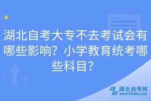 湖北自考大專不去考試會(huì)有哪些影響？小學(xué)教育統(tǒng)考哪些科目？