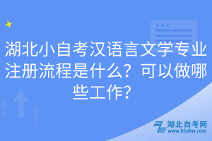 湖北小自考漢語言文學(xué)專業(yè)注冊流程是什么？可以做哪些工作？