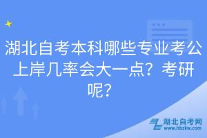 湖北自考本科哪些專業(yè)考公上岸幾率會(huì)大一點(diǎn)？考研呢？