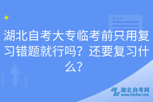 湖北自考大專(zhuān)臨考前只用復(fù)習(xí)錯(cuò)題就行嗎？還要復(fù)習(xí)什么？