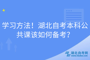學(xué)習(xí)方法！湖北自考本科公共課該如何備考？