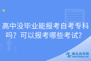 高中沒畢業(yè)能報(bào)考自考?？茊幔靠梢詧?bào)考哪些考試？