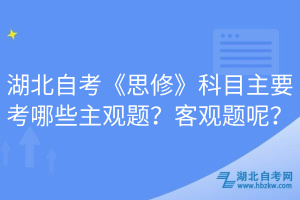 湖北自考《思修》科目主要考哪些主觀題？客觀題呢？