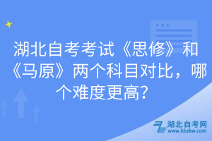 湖北自考考試《思修》和《馬原》兩個科目對比，哪個難度更高？
