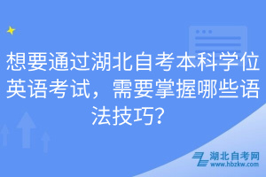 想要通過湖北自考本科學(xué)位英語考試，需要掌握哪些語法技巧？