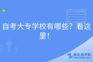 自考大專學校有哪些？看這里！