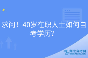 求問(wèn)！40歲在職人士如何自考學(xué)歷？