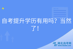 自考提升學(xué)歷有用嗎？當(dāng)然了！