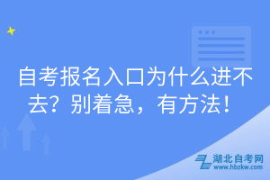 自考報名入口為什么進(jìn)不去？別著急，有方法！