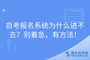 自考報(bào)名系統(tǒng)為什么進(jìn)不去？別著急，有方法！