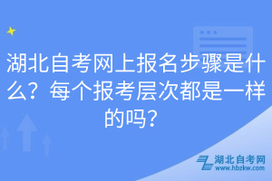 湖北自考網(wǎng)上報(bào)名步驟是什么？每個(gè)報(bào)考層次都是一樣的嗎？