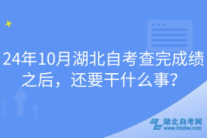 24年10月湖北自考查完成績之后，還要干什么事？