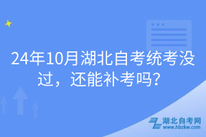 24年10月湖北自考統(tǒng)考沒過，還能補考嗎？