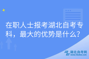 在職人士報(bào)考湖北自考專科，最大的優(yōu)勢(shì)是什么？