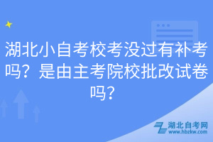 湖北小自考?？紱](méi)過(guò)有補(bǔ)考嗎？是由主考院校批改試卷嗎？