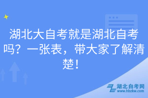 湖北大自考就是湖北自考嗎？一張表，帶大家了解清楚！