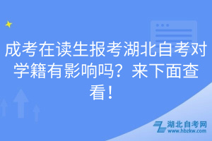 成考在讀生報(bào)考湖北自考對(duì)學(xué)籍有影響嗎？來下面查看！