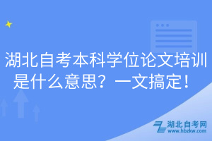 湖北自考本科學(xué)位論文培訓(xùn)是什么意思？一文搞定！