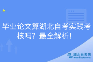 畢業(yè)論文算湖北自考實踐考核嗎？最全解析！