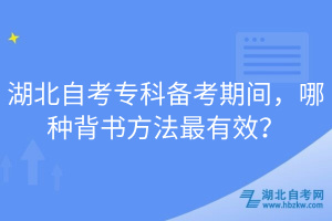 湖北自考?？苽淇计陂g，哪種背書方法最有效？