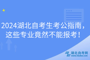 2024湖北自考生考公指南，這些專業(yè)竟然不能報(bào)考！