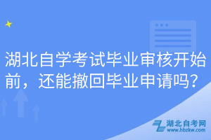 湖北自學(xué)考試畢業(yè)審核開始前，還能撤回畢業(yè)申請嗎？