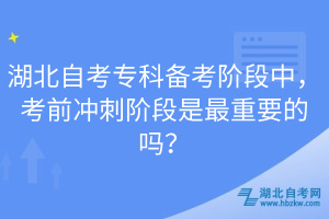 湖北自考?？苽淇茧A段中，考前沖刺階段是最重要的嗎？