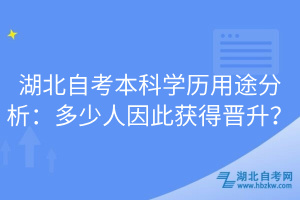 湖北自考本科學(xué)歷用途分析：多少人因此獲得晉升？