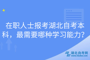 在職人士報(bào)考湖北自考本科，最需要哪種學(xué)習(xí)能力？