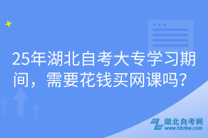 25年湖北自考大專學(xué)習(xí)期間，需要花錢買網(wǎng)課嗎？