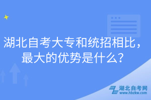 湖北自考大專和統(tǒng)招相比，最大的優(yōu)勢是什么？