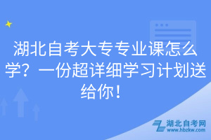 湖北自考大專專業(yè)課怎么學(xué)？一份超詳細(xì)學(xué)習(xí)計(jì)劃送給你！