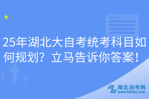 25年湖北大自考統(tǒng)考科目如何規(guī)劃？立馬告訴你答案！
