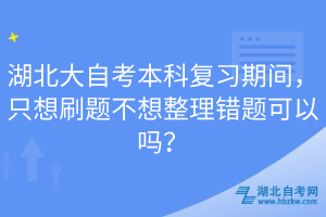 湖北大自考本科復(fù)習(xí)期間，只想刷題不想整理錯(cuò)題可以嗎？