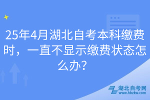 25年4月湖北自考本科繳費(fèi)時(shí)，一直不顯示繳費(fèi)狀態(tài)怎么辦？