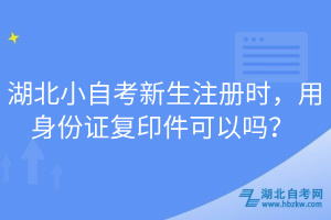 湖北小自考新生注冊(cè)時(shí)，用身份證復(fù)印件可以嗎？
